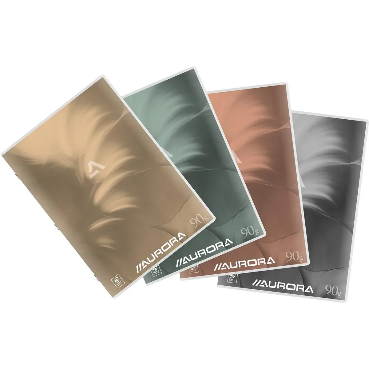 verslagschrift Writing 90 , geniet, commercieel geruit + blauwe marge, 72 blz, ft 21 x 29,7 cm van Aurora – productfoto