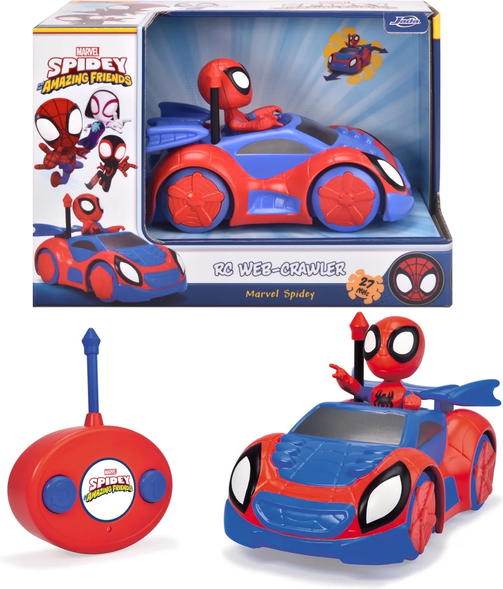 Jada Toys - RC Spiderman Spidey Web Crawler - Bestuurbare auto van Dickie Toys in Rood – productfoto