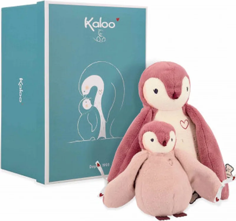 Complices – Pinguin met kusjesdoek van Kaloo in Roze – productfoto 1 van 6