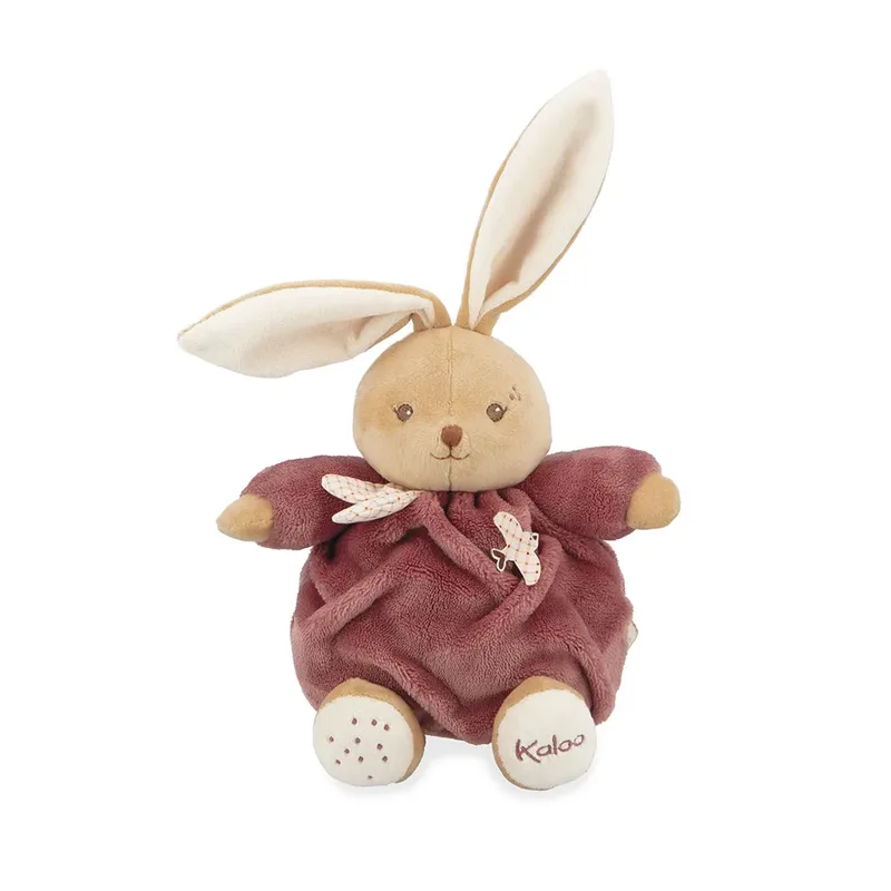 Patapouf - Knuffel - Konijn - Bordeaux kleur - 17 cm. van Kaloo in Konijn Bordeaux – productfoto 2 van 3