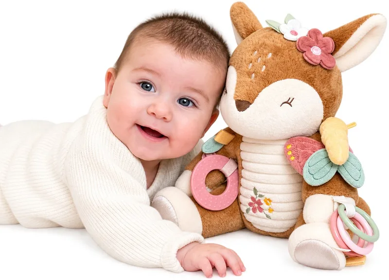 Knuffel - Geschikt vanaf de Geboorte - Hoogte 30 cm - Fairy Garden - Baby Knuffel - Knuffels - Activiteitenknuffel by Little Dutch in Hert – product photo