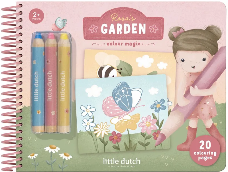 Magisch knutselboek - Rosa & Friends - Toverkrassen - Met 3 kleurpotloden - Knutselen - Speelgoed kinderen - Voor meisjes - Vanaf 2 jaar fra Little Dutch i Magisch knutselboek, Rosa & Friends – produktbillede