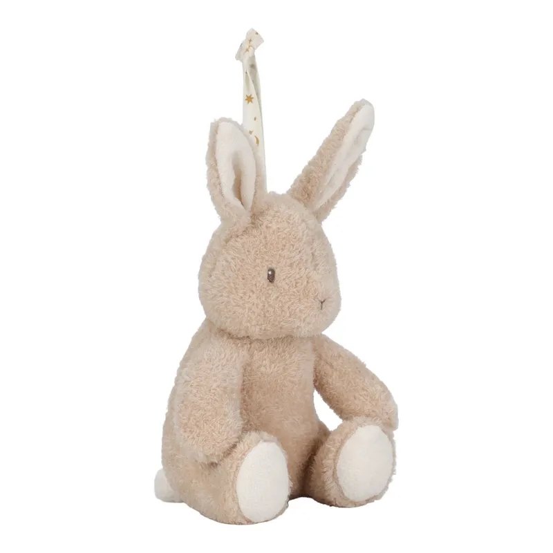 Newborn Naturals Knuffelkonijn Licht & Geluid de Little Dutch en Marron – photo produit 4 sur 4