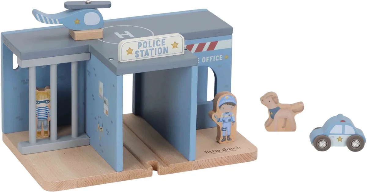 politie speelgoedset FSC houten speelset voor kinderen. van Little Dutch in Meerkleurig – productfoto