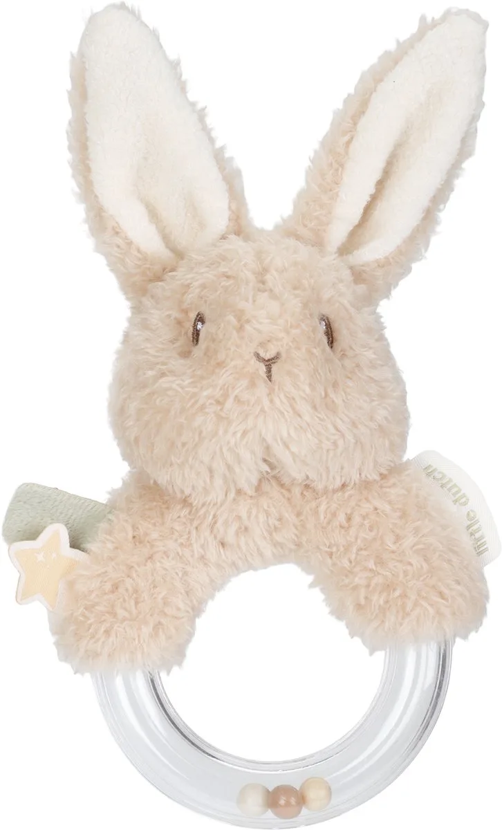 Ringrammelaar Baby Bunny Newborn Naturals van Little Dutch in Bruin – productfoto