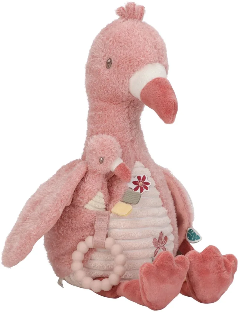 Safari Friends Activiteitenknuffel Flamingo van Little Dutch in Roze – productfoto