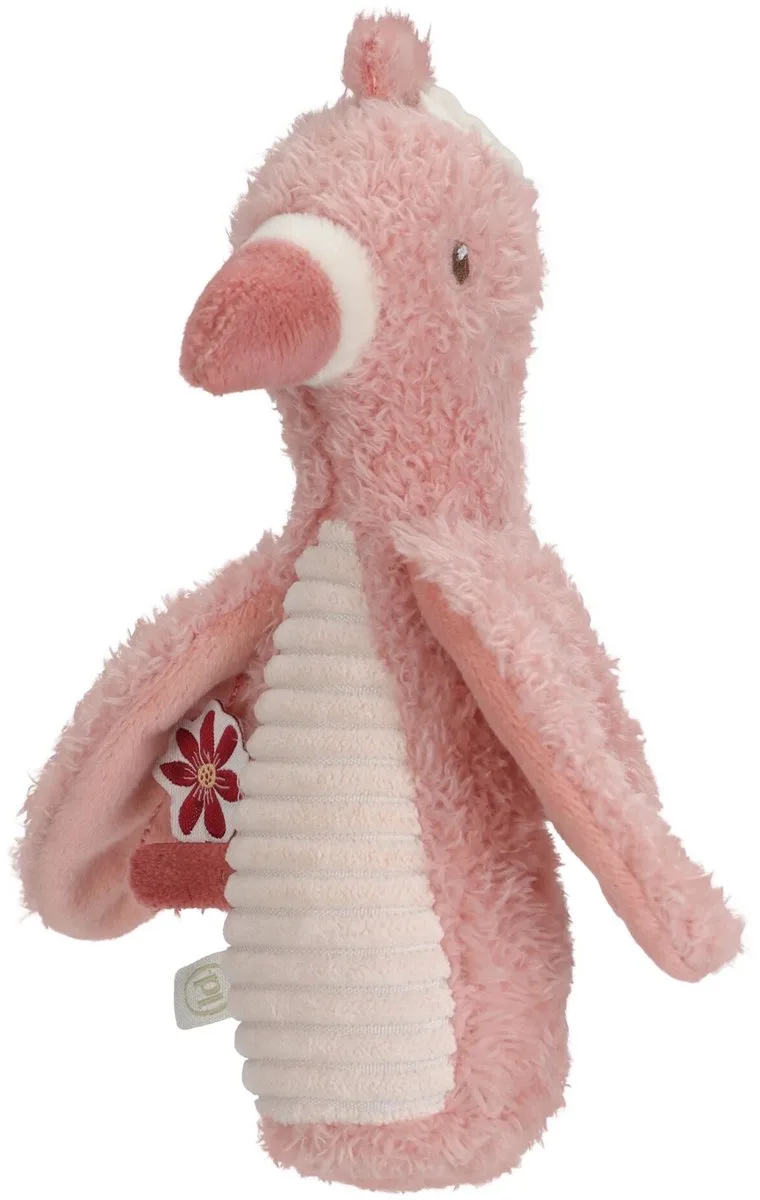 Safari Friends Knijprammelaar Flamingo - Baby speelgoed - grijp baby speelgoed de Little Dutch en Vert – photo produit