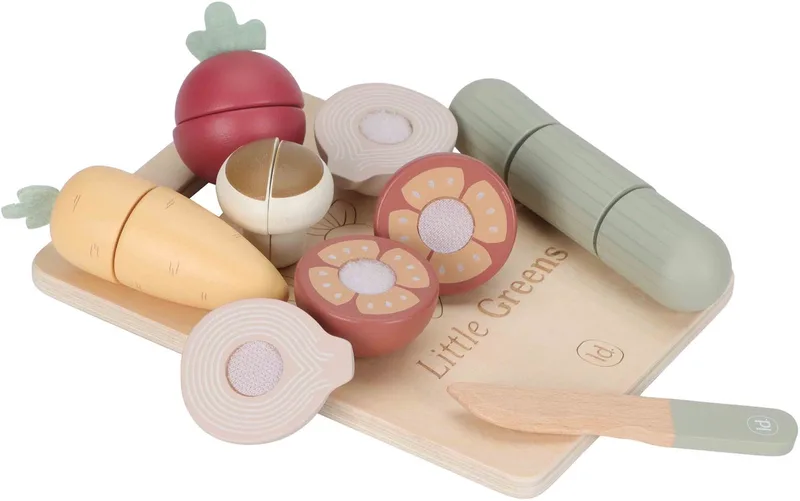 speelgoed snijgroenten houten speelset voor kinderen. de Little Dutch en Multicolore – photo produit