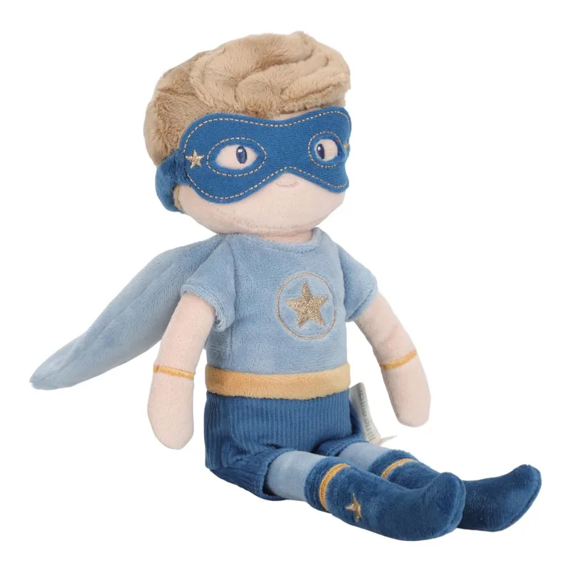 Superhero Knuffelpop Jim - 35 cm von Little Dutch in Blau – Produktfoto 3 von 4