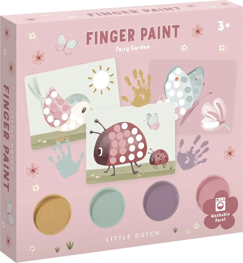 Vingerverf set - Fairy Garden - 4 kleuren vingerverf - Knutselen - Speelgoed kinderen - Voor meisjes - Vanaf 3 jaar de Little Dutch en Variant Fairy Garden – photo produit