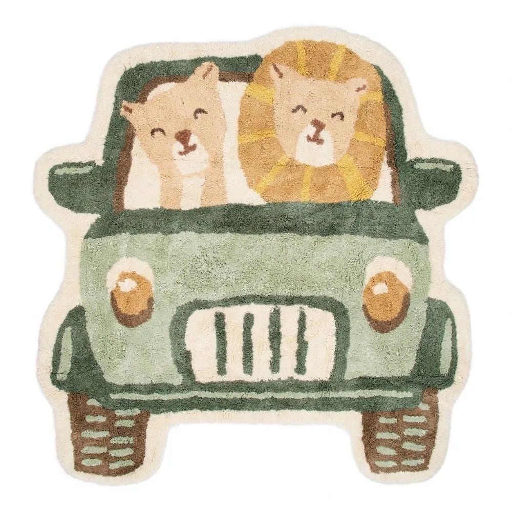 Vloerkleed Little Dutch Safari Friends Safari Jeep van Little Dutch – productfoto