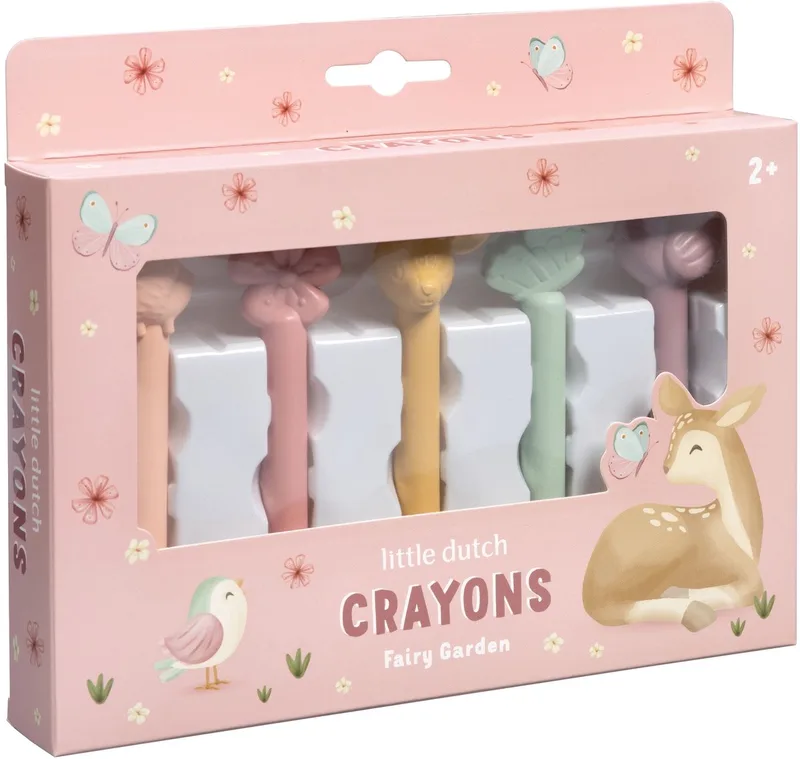 Waskrijtjes - Fairy Garden - 5 stuks - Peuter kleuter speelgoed - Knutselen - Speelgoed kinderen - Voor meisjes en jongens - Vanaf 2 jaar fra Little Dutch i Waskrijtjes, Fairy Garden – produktbillede