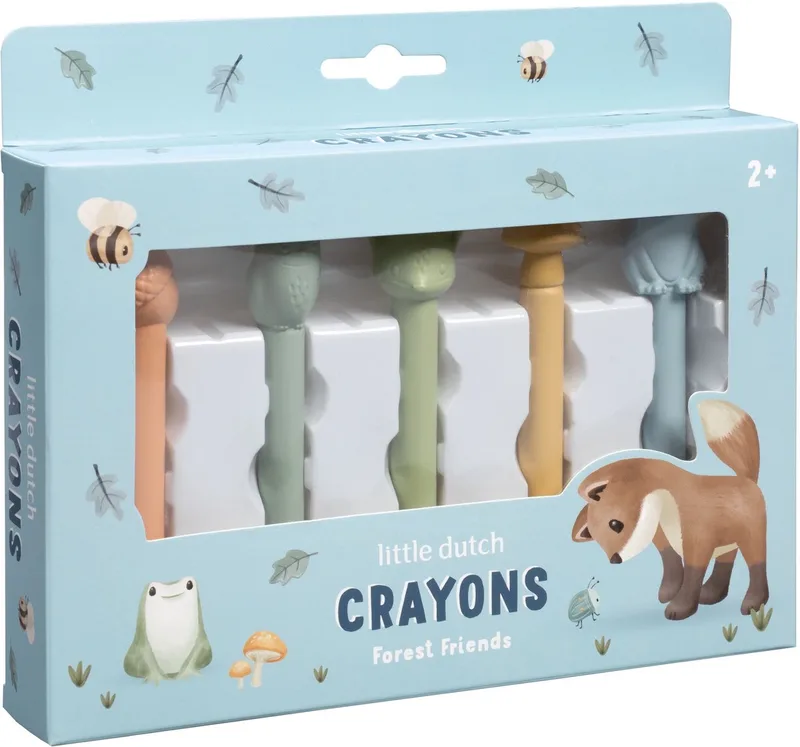 Waskrijtjes - Forest Friends - 5 stuks - Peuter kleuter speelgoed - Knutselen - Speelgoed kinderen - Voor meisjes en jongens - Vanaf 2 jaar fra Little Dutch i Little Dutch, Waskrijtjes – produktbillede
