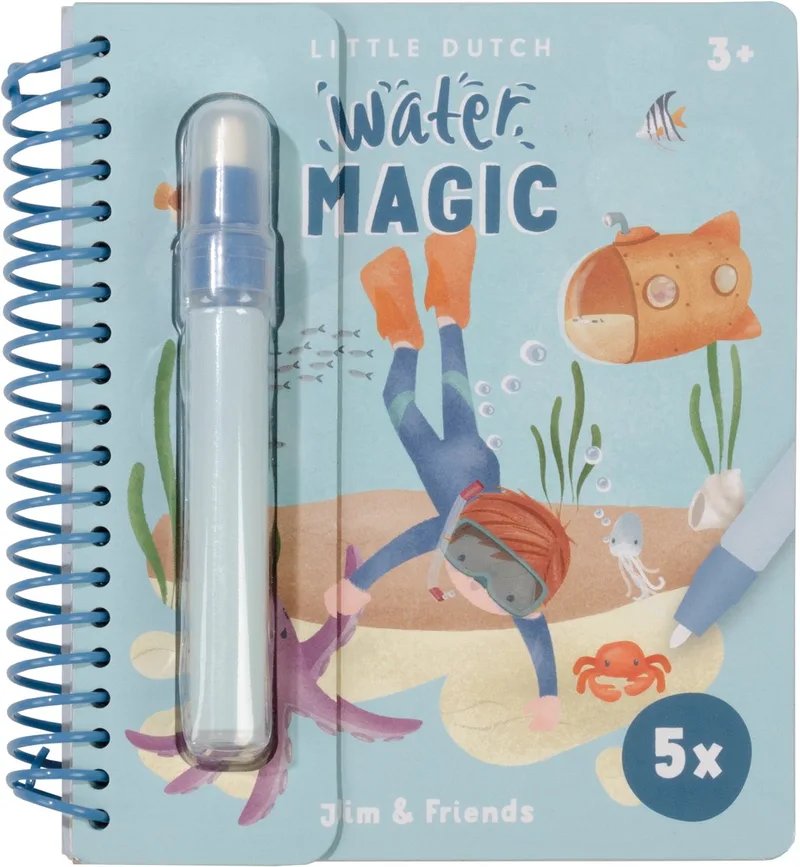 Waterkleurboek - Jim & Friends - Herbruikbaar by Little Dutch in Jim Water magic boek – product photo