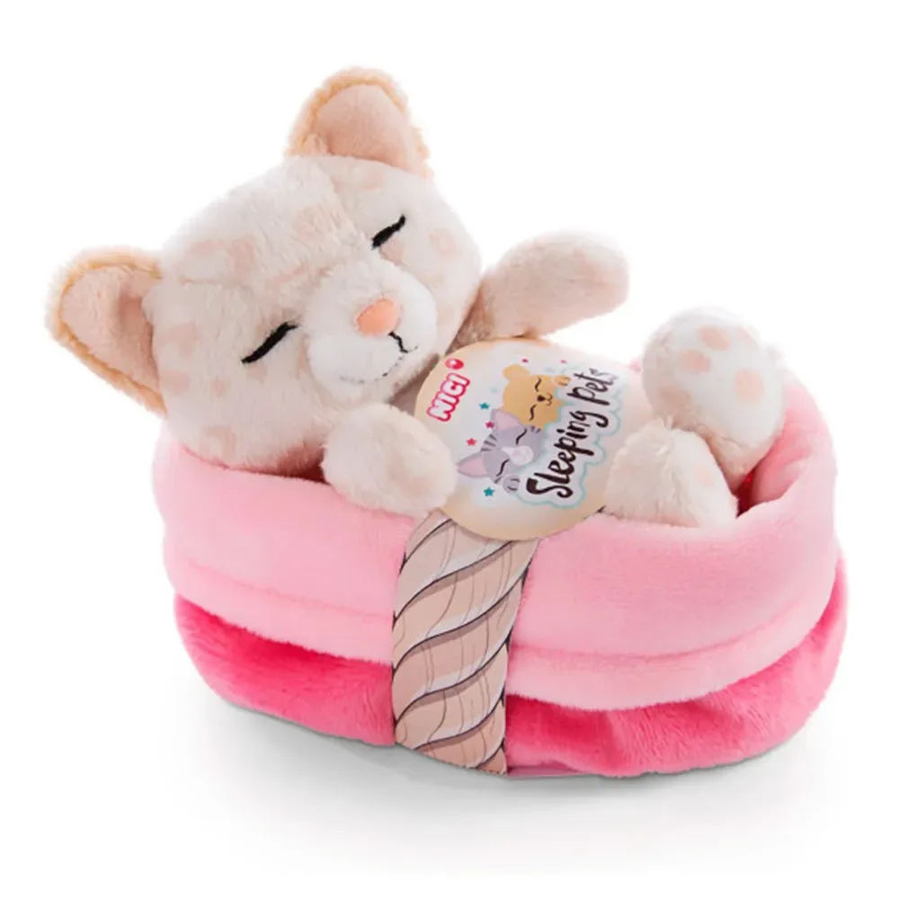 Chaton Endormi Avec Imprimé Léopard Dans Un Ours En Peluche 12 Cm från NICI – produktbild