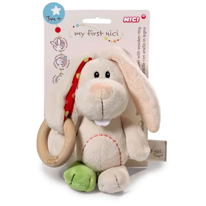 Grijpkonijn Tilli Met Houten Ring Teddy 15 Cm by NICI – product photo