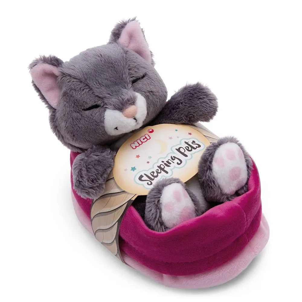 Kat Slaapt In Mand Met Teddybeer 12 Cm de NICI – photo produit