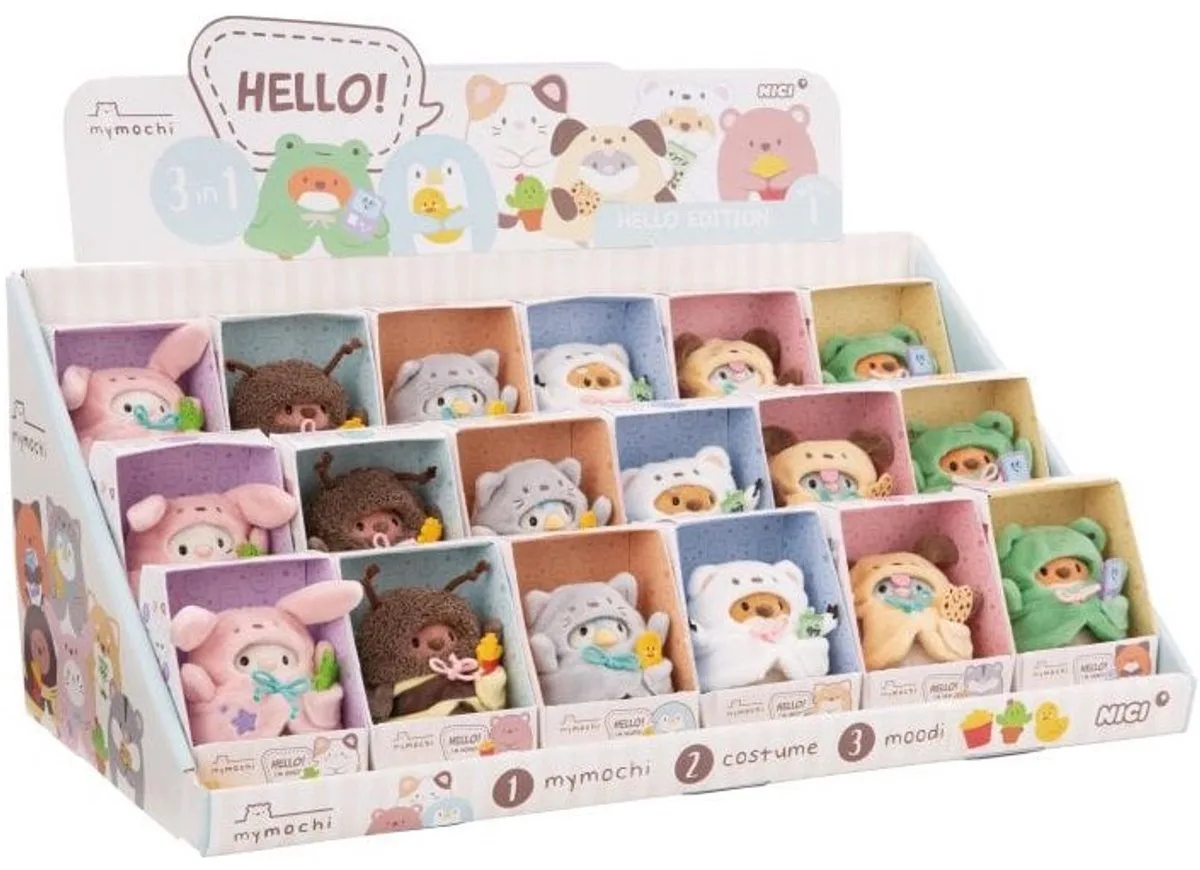 knuffeldier speelgoed mymochi 8cm cadeau set - pluche collectie. van NICI in Meerkleurig – productfoto