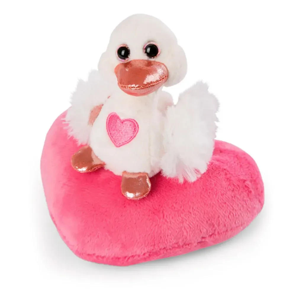 Liefdeszwaan Wit Op Hart Teddy 10 Cm de NICI – photo produit