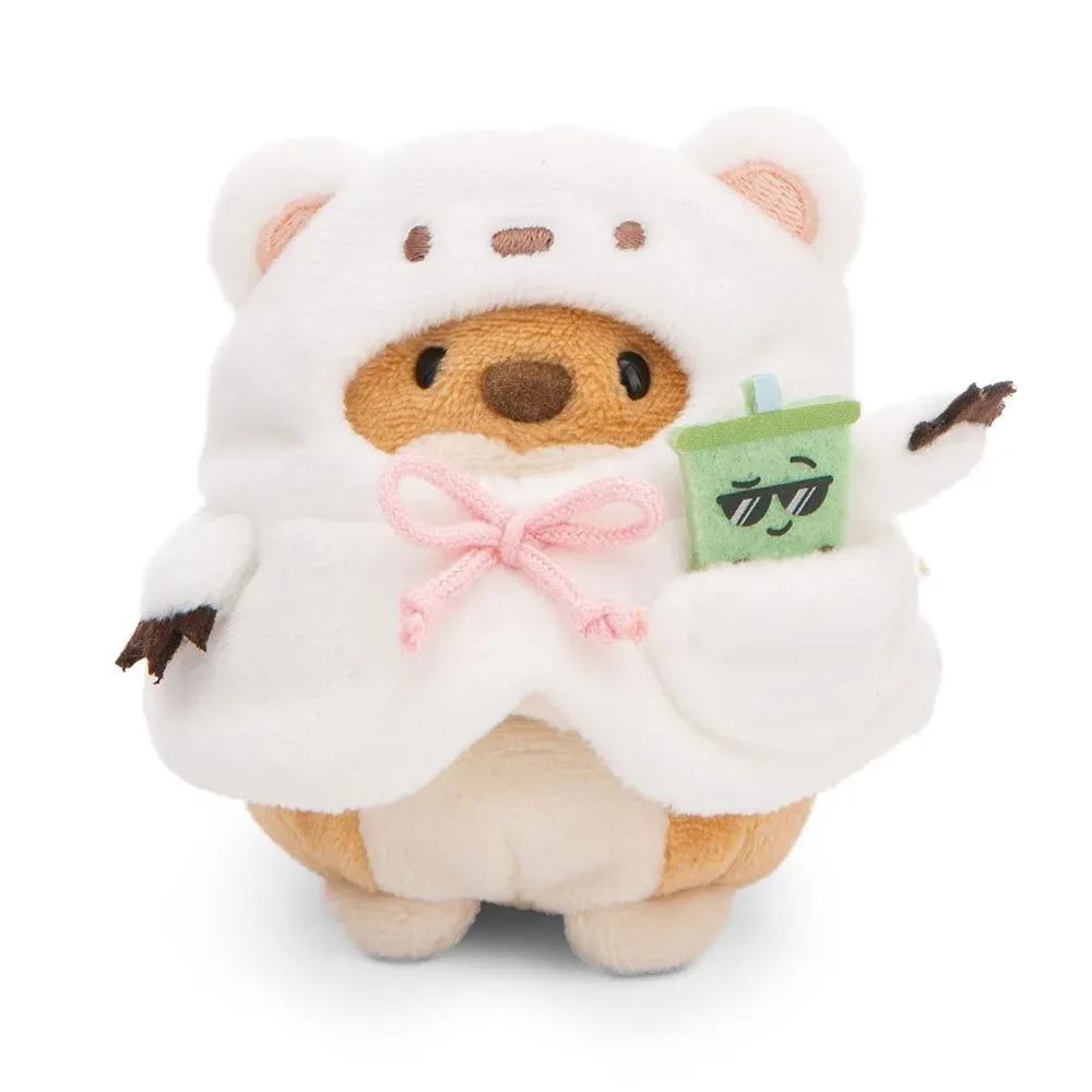 Mettez Le Chien Hiro Avec Un Costume D´ours Polaire Et Du Thé Aux Bulles Dans La Boîte Cadeau En Peluche 8.5x6.5x10 Cm 8 Cm de NICI – photo produit