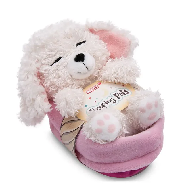 Chien Poodle Dormant Dans Le Panier Teddy 12 Cm