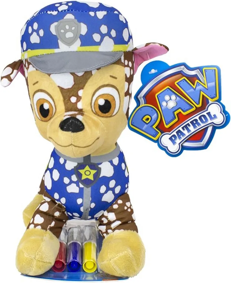 PAW Patrol Inkleur Knuffel met Stiften - Chase. by Spin Master in Multicolour – product photo