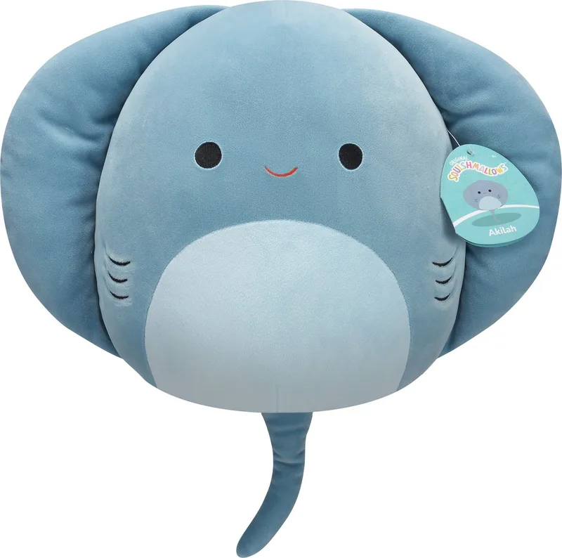 Akilah - Muted Blue Polka-dot Stingray 30cm pluche van Squishmallows in Blauw – productfoto