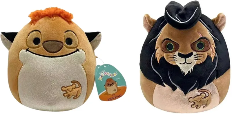 Disney Lion king Timon + Scar 20cm knuffels - Set van 2 - Disney knuffels - Lion king knuffels van Squishmallows in Mulitcolor – productfoto