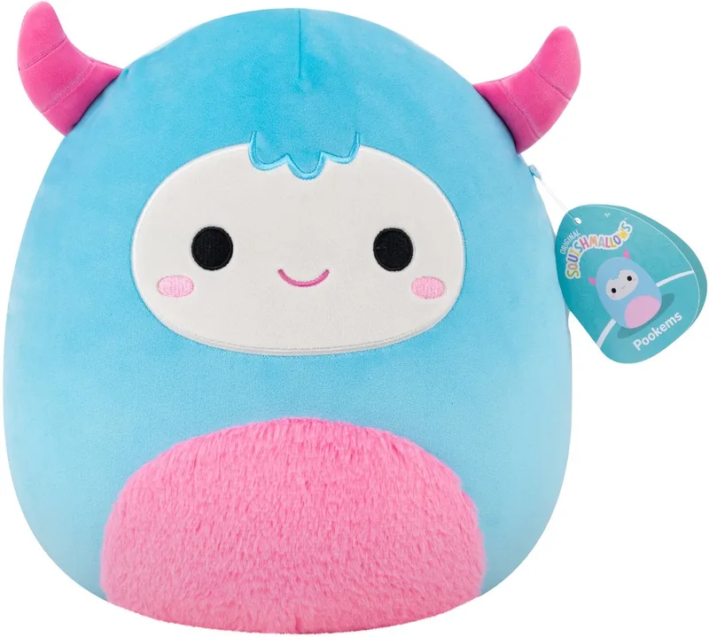 Medium Plush 30cm Pookems - Blue Yeti W/Pink Fuzzy Belly van Squishmallows in Meerkleurig – productfoto