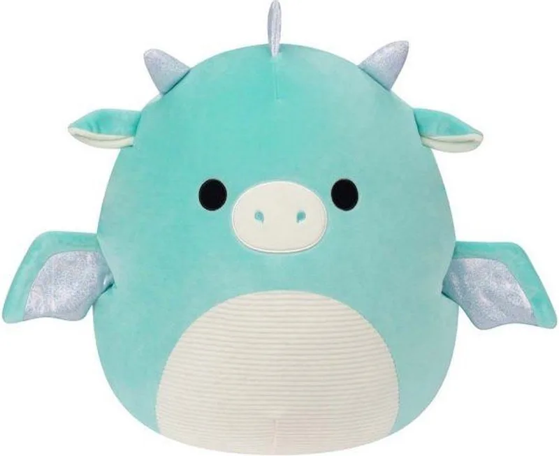 Miles Teal Dragon W/Corduroy Bell 40cm van Squishmallows in Meerkleurig – productfoto