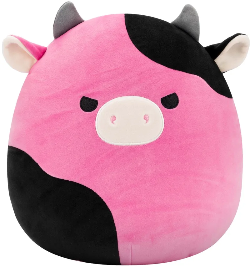 Pollyanna - Black and Pink Cow W/Mischievous Eyes 30cm pluche van Squishmallows in Zwart – productfoto