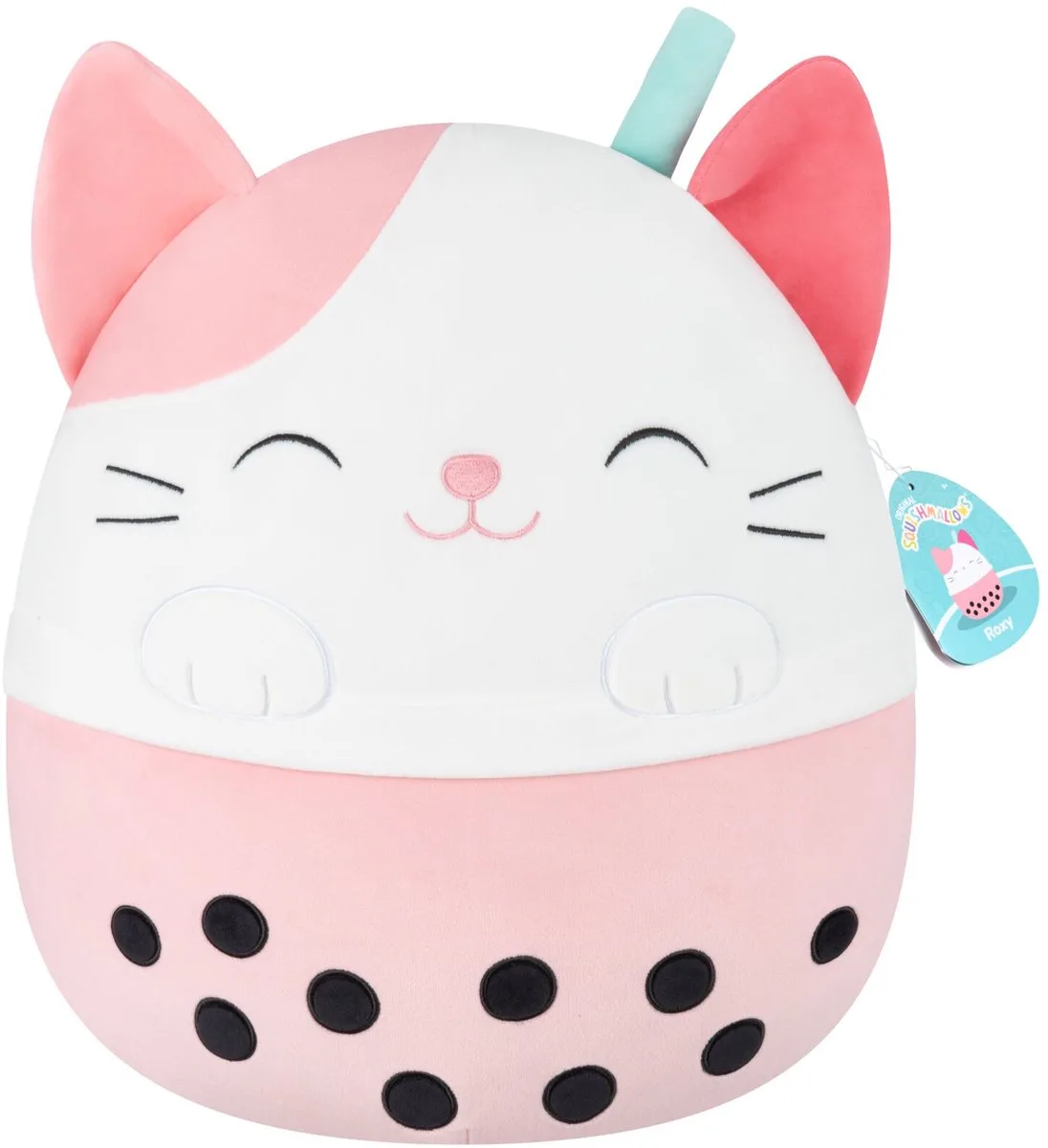 SQUIHSMALLOWS - Large Plush 40cm Squishmallows Roxy - Pink Calico Cat Boba Tea van Squishmallows in Meerkleurig – productfoto