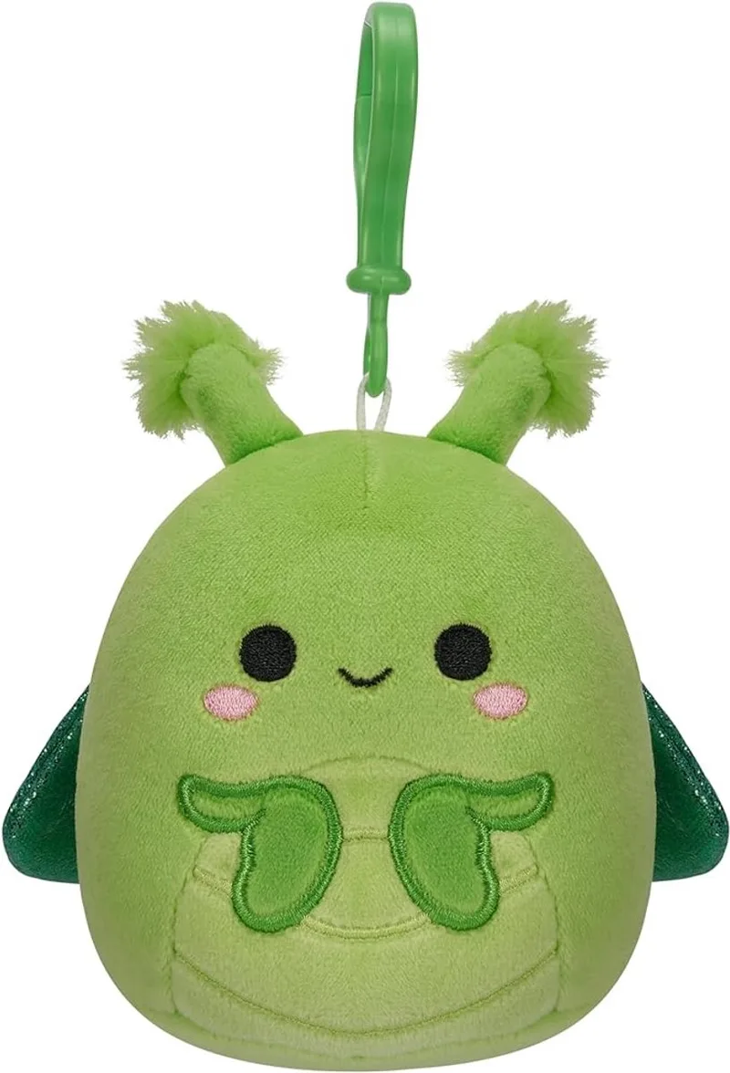 Squishmallows 3,5" Clip-On Trenton De Bidsprinkhaan van Squishmallows in Groen – productfoto
