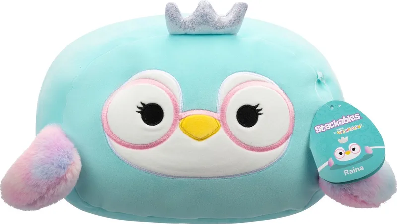 Stackables Raina - Penguin pluche met bril - 30 cm van Squishmallows in Turquoise – productfoto
