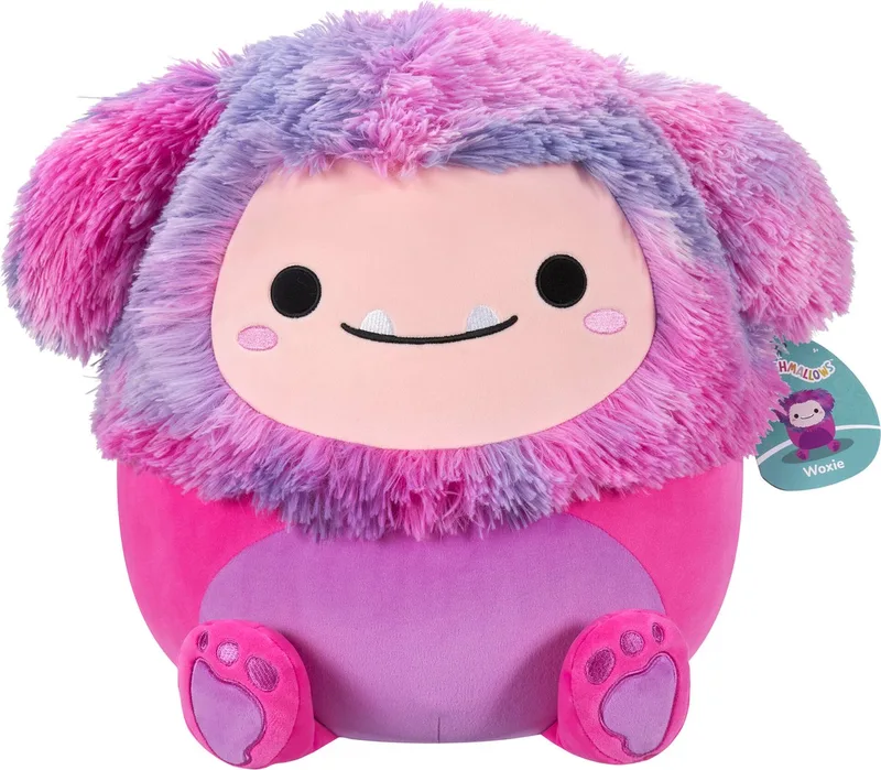 Woxie-Magenta Bigfoot W/Multicolored Hair 30cm Plush van Squishmallows in Roze – productfoto