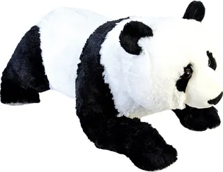 grote knuffel panda liggend - zwart/wit - 76 cm - Dieren knuffels