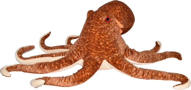inktvis/Octopus pluche knuffeldier - 76 cm - extra groot - knuffels - Speelgoed voor kinderen de Wild Republic en Marron – photo produit